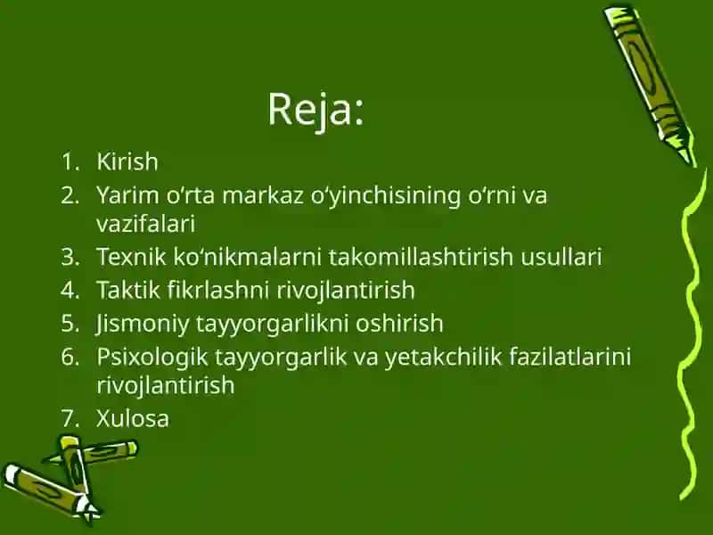 Gandbol o’yinida yarim o’rta markaz o’yinchilarini mahoratini oshirish. Ikki tomonlama o’quv o’yini. 2