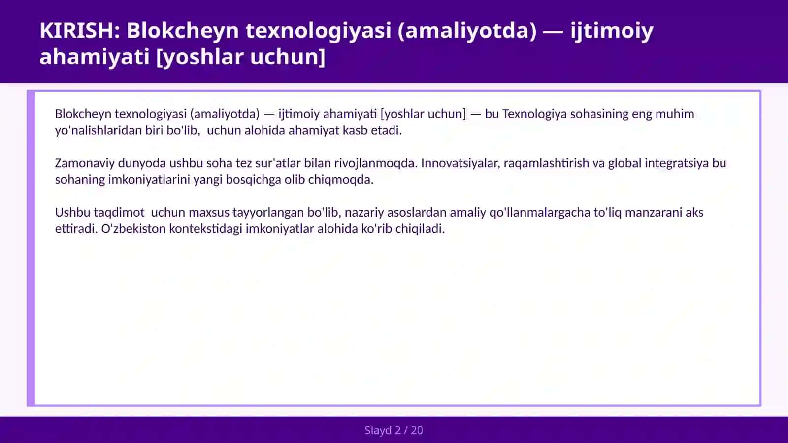 Blokcheyn texnologiyasi (amaliyotda) — ijtimoiy ahamiyati [yoshlar uchun] 2
