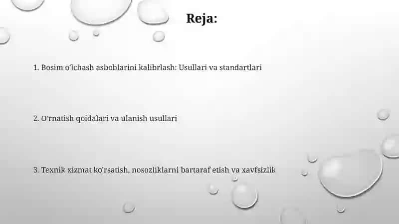 Bosim o'lchash asboblarini kalibrlash va o'rnatish qoidalari 2