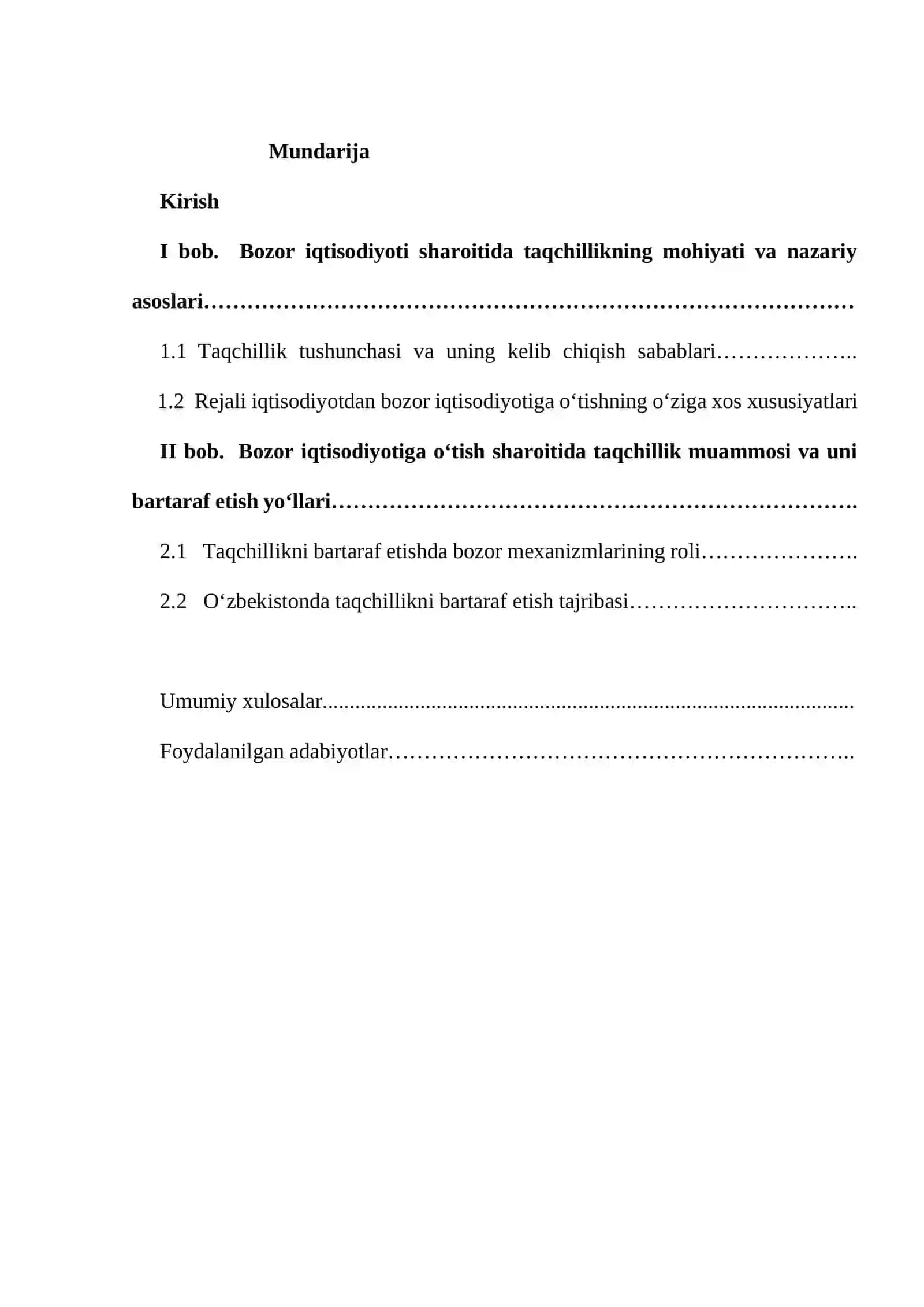 Bozor iqtisodiyotiga o'tish sharoitida taqchillik va uni bartaraf etish vositalari 2