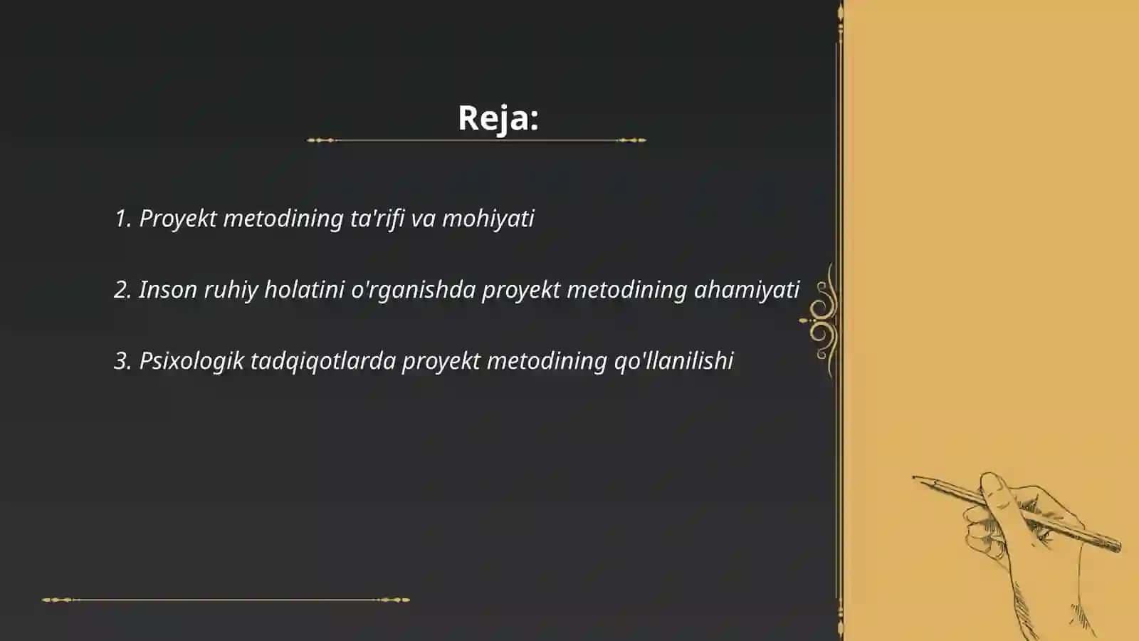 Inson ruhiy holatini o'rganishda proyekt metodining o'rni 2