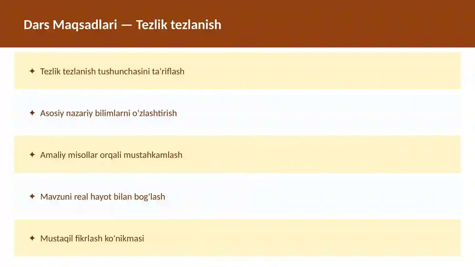 Kinematika O'qituvchilar va talabalar uchun dars ishlanma 2