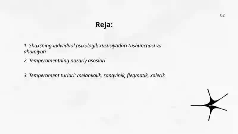 Shaxsning individual psixologik xususiyatlari va Temperament 2