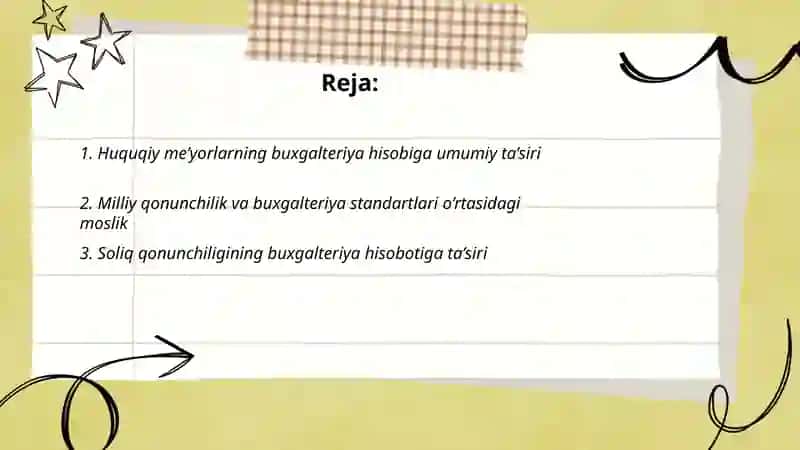 Buxgalteriya hisobida huquqiy me’yorlarning ahamiyati 2