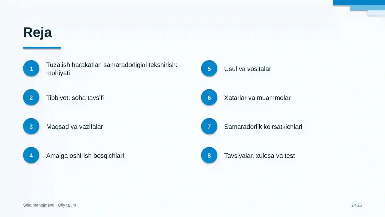 tibbiyotda tuzatish harakatlari samaradorligini tekshirish 6295 2