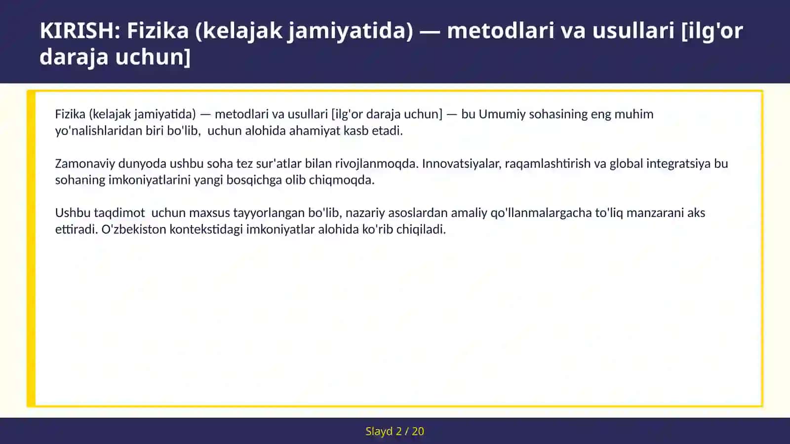 Fizika (kelajak jamiyatida) — metodlari va usullari [ilg'or daraja uchun] 2