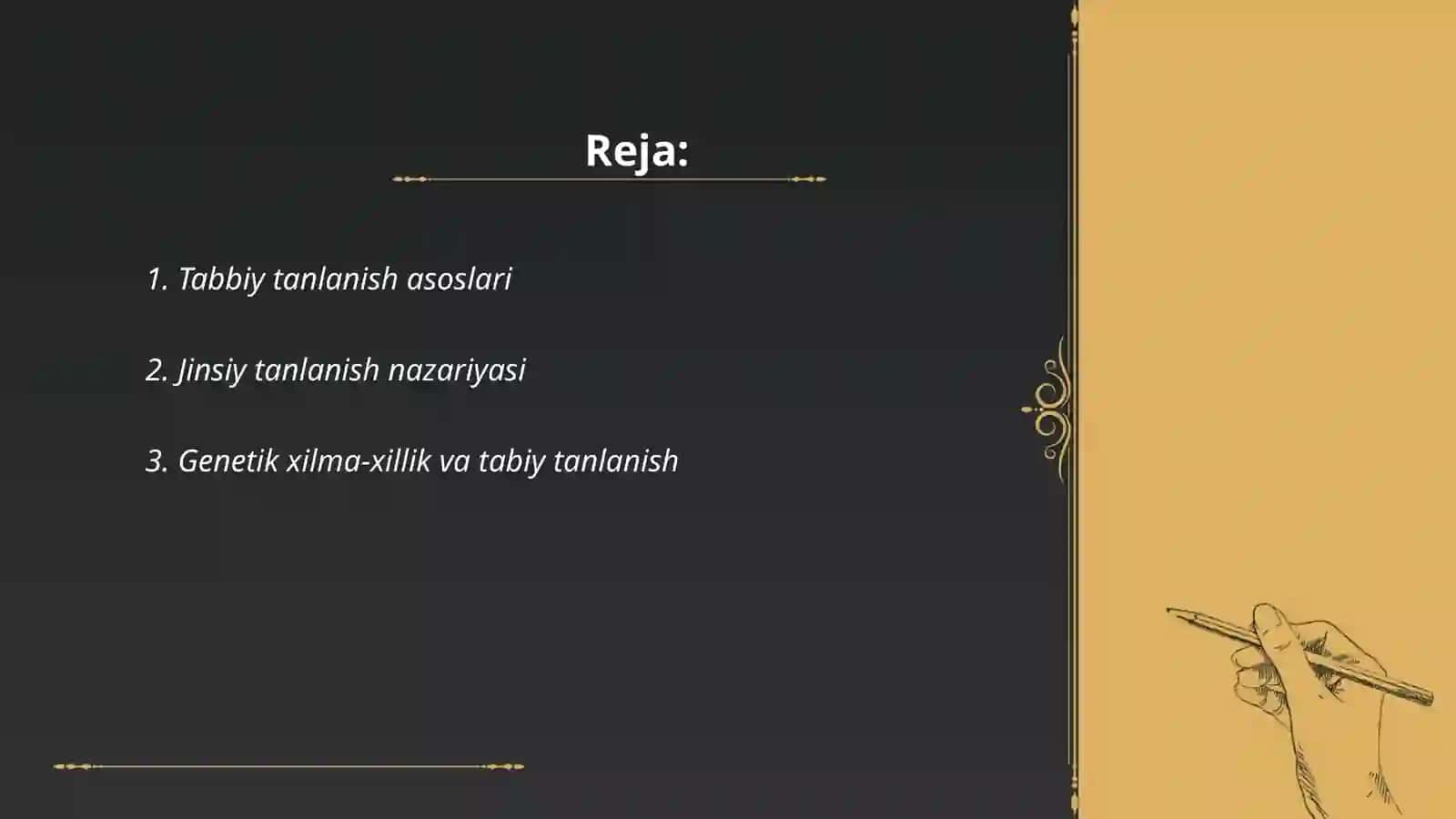Tabbiy va jinsiy tanlanish nazariyalari 2