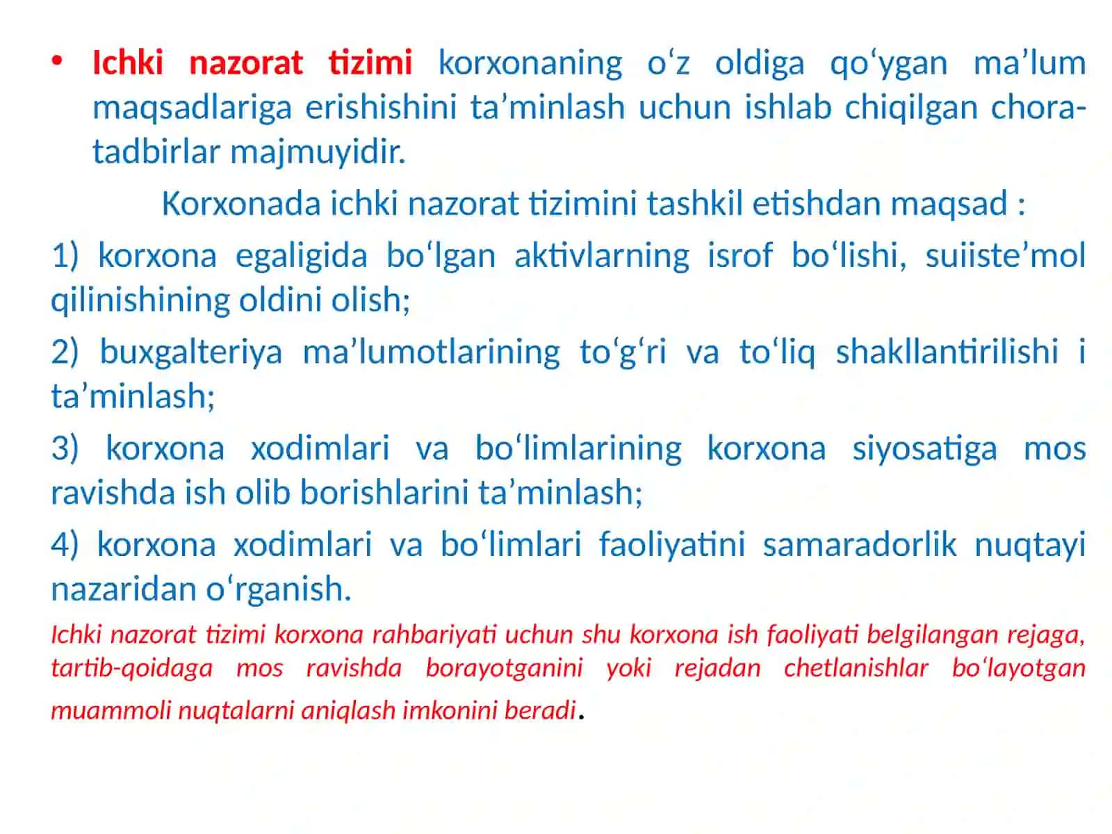 Buxgalteriya hisobi va ichki nazorat tizimlarni auditorlik baholash 2