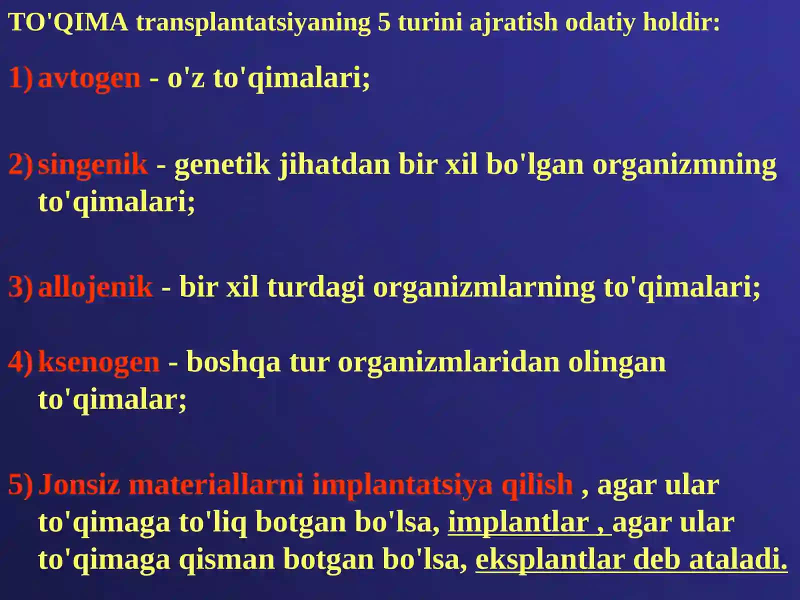 TO'QIMATRANSPLANTASIYASI 2