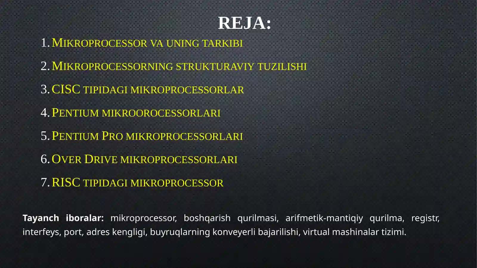MICROPROCESSORLAR 2