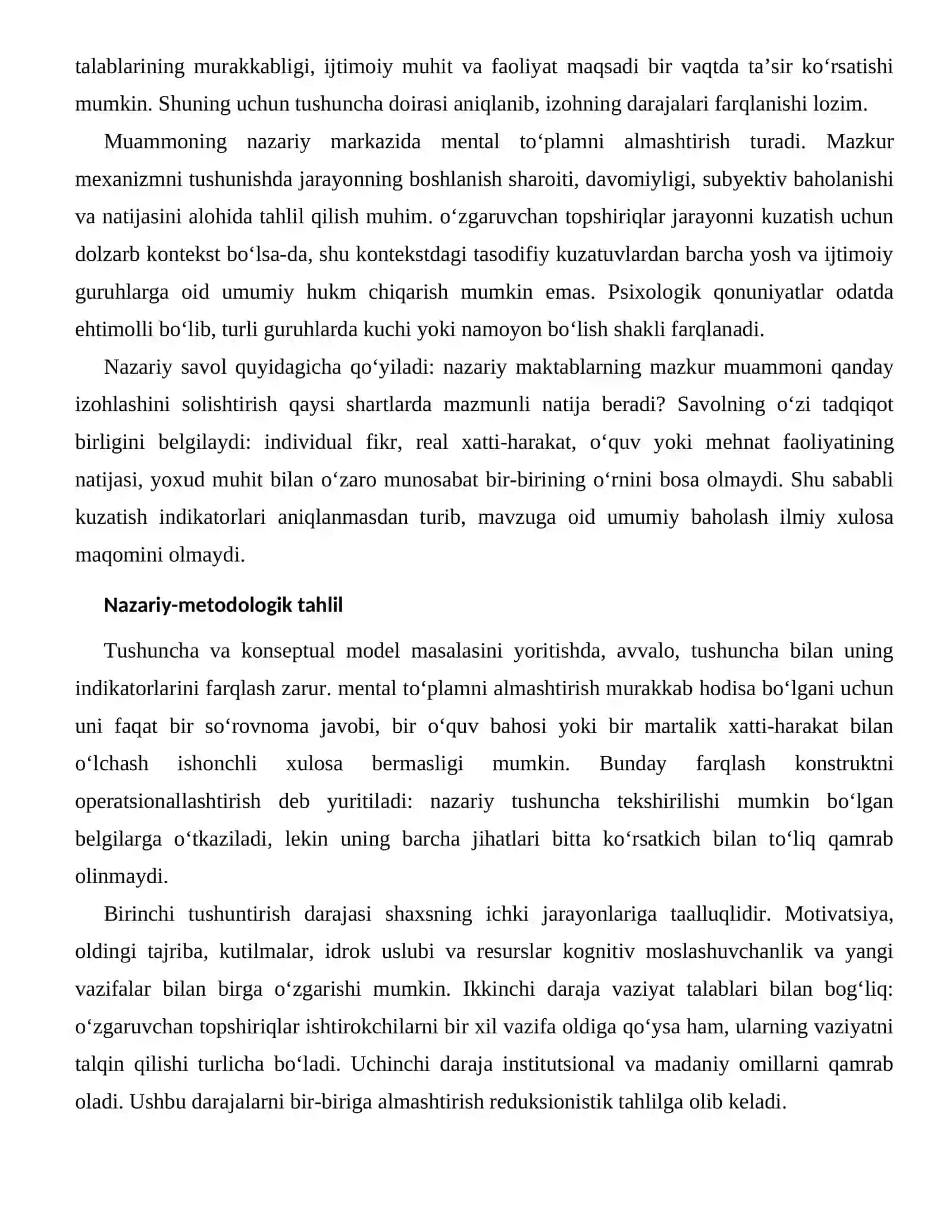 KOGNITIV MOSLASHUVCHANLIK VA YANGI VAZIFALARNING NAZARIY ASOSLARI 2