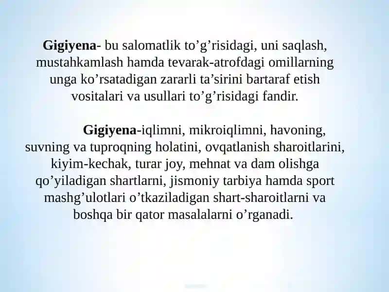 Jismoniy tarbiya mashg’ulotlarida sanitar-gigenik sharoitlar 2