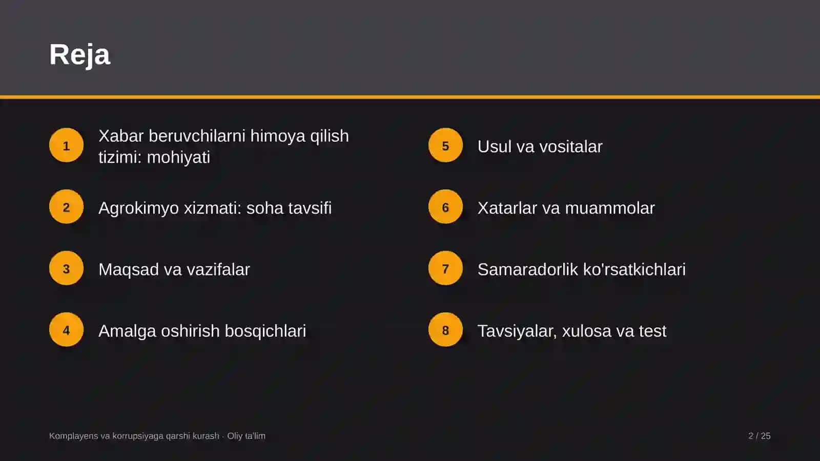 Agrokimyo xizmatida xabar beruvchilarni himoya qilish tizimi 2