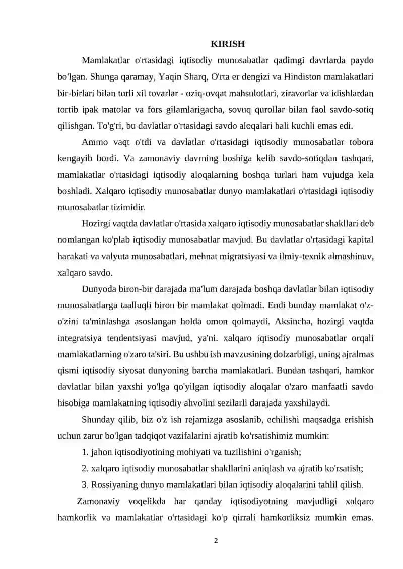 XALQARO MOLIYA VA KREDIT MUNOSABATLAR 2