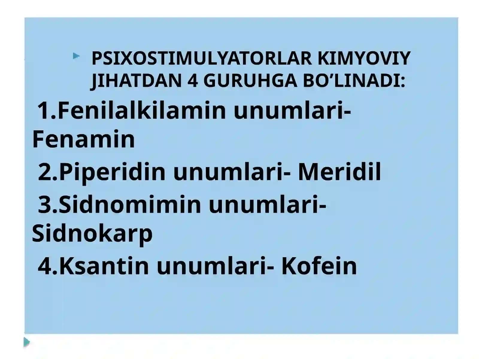 PSIXOSTIMULYATORLAR, DEPRESSIYAGA QARSHI VOSITALAR, NOOTROP VOSITALAR 2
