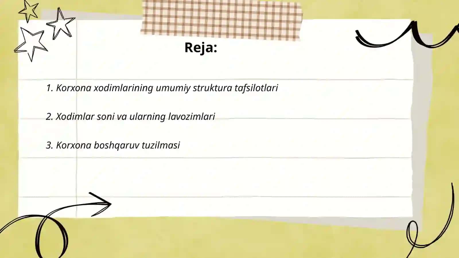 Korxona xodimlari tarkibi va tuzilmasi 2