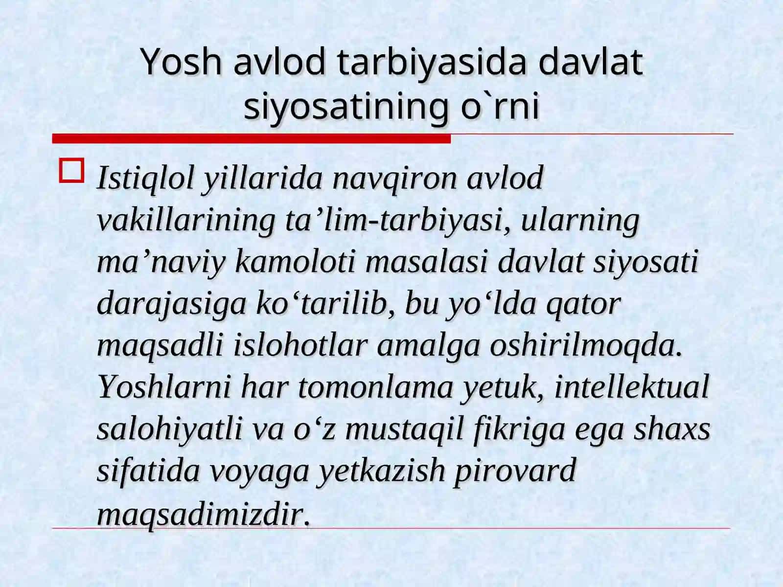 O'zbekiston mustaqillika erishgandan keyingi davrda maktabgacha ta'lim tizimi 2