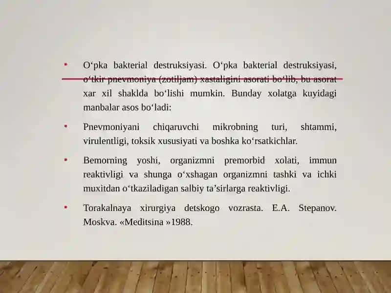 O‘PKA Bakterial Destrüksiyasi 2