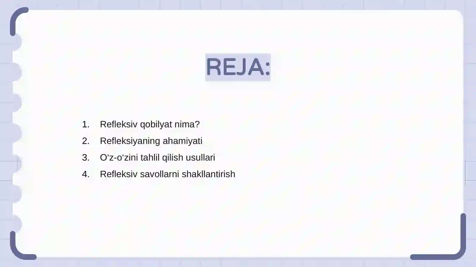 Refleksiv qobilyatlarni rivojlantirish 2