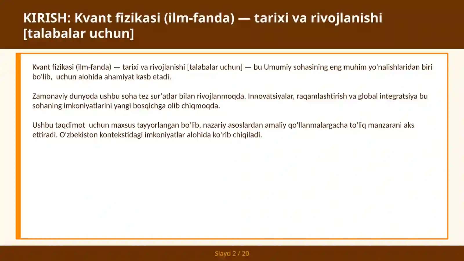 KVANT FIZIKASI (ILM-FANDA) — TARIXI VA RIVOJLANISHI [TALABALAR UCHUN] 2