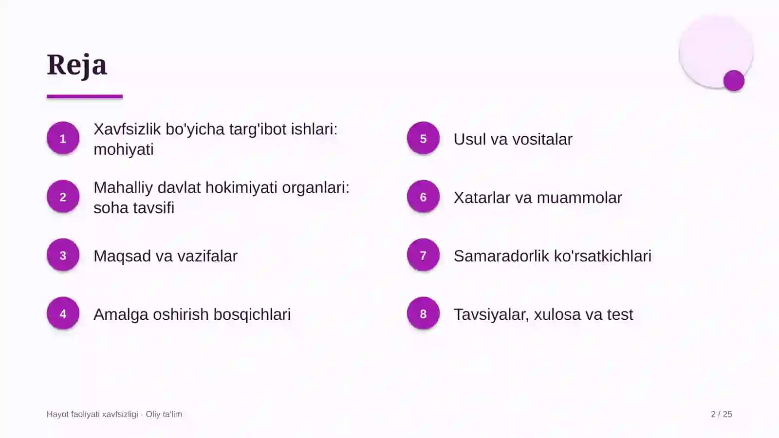 Mahalliy davlat hokimiyati organlarida xavfsizlik bo'yicha targ'ibot ishlari 2