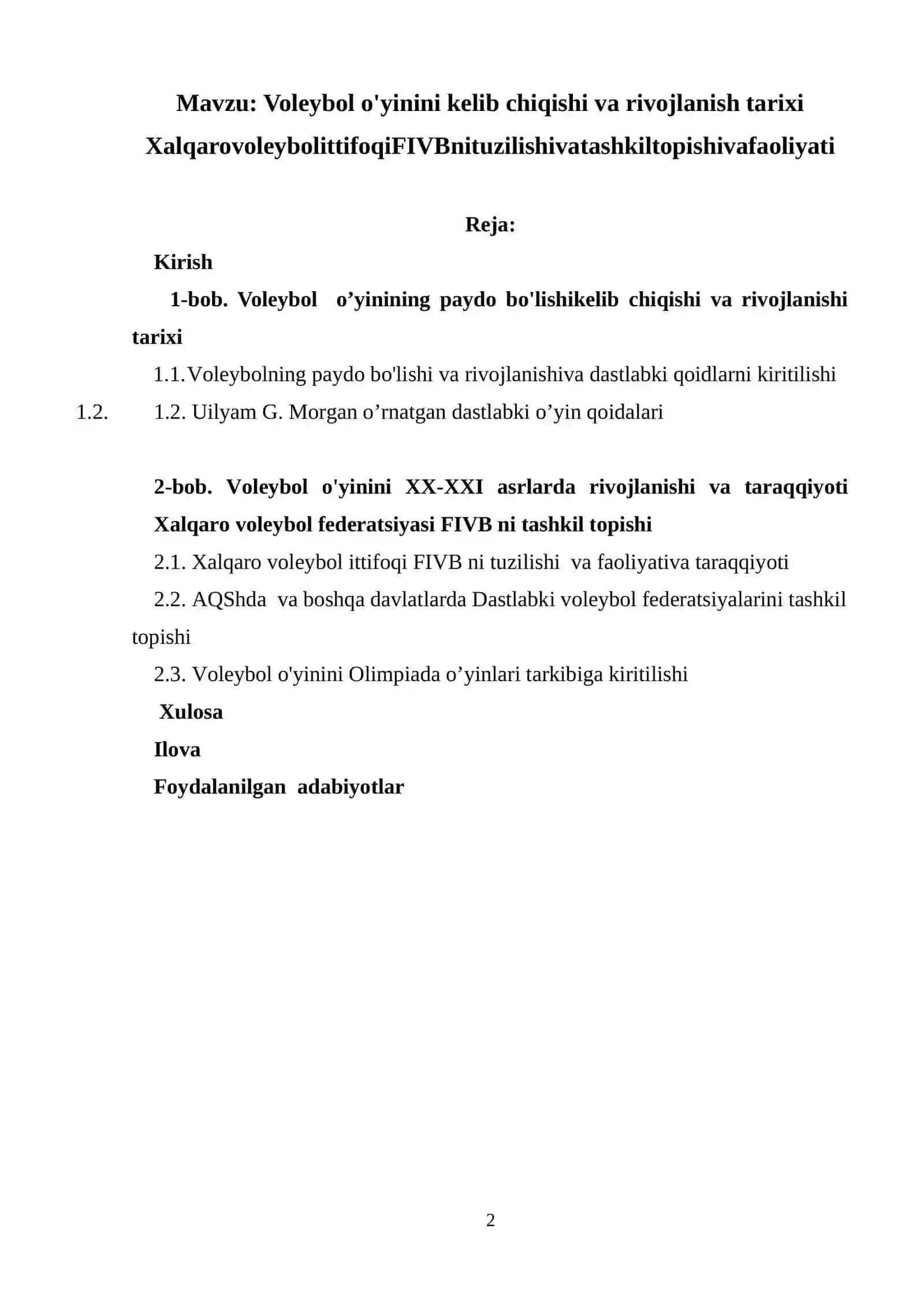 Voleybol o'yinini kelib chiqishi va rivojlanish tarixi 2