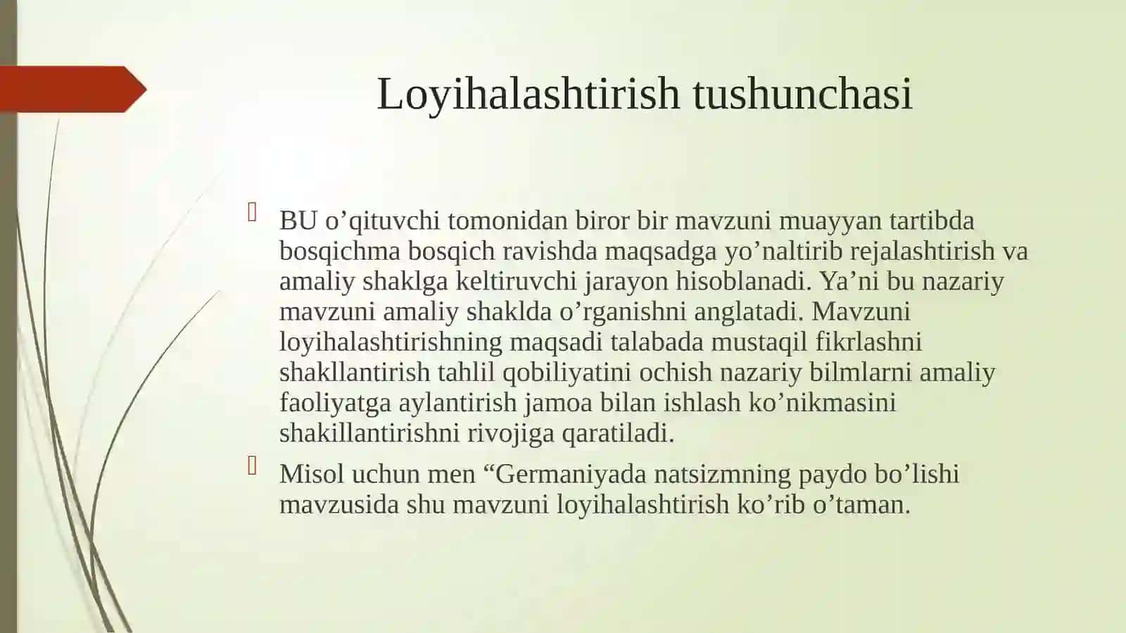 Loyhalashtirish. Natsizmning paydo bo’lishi. 2
