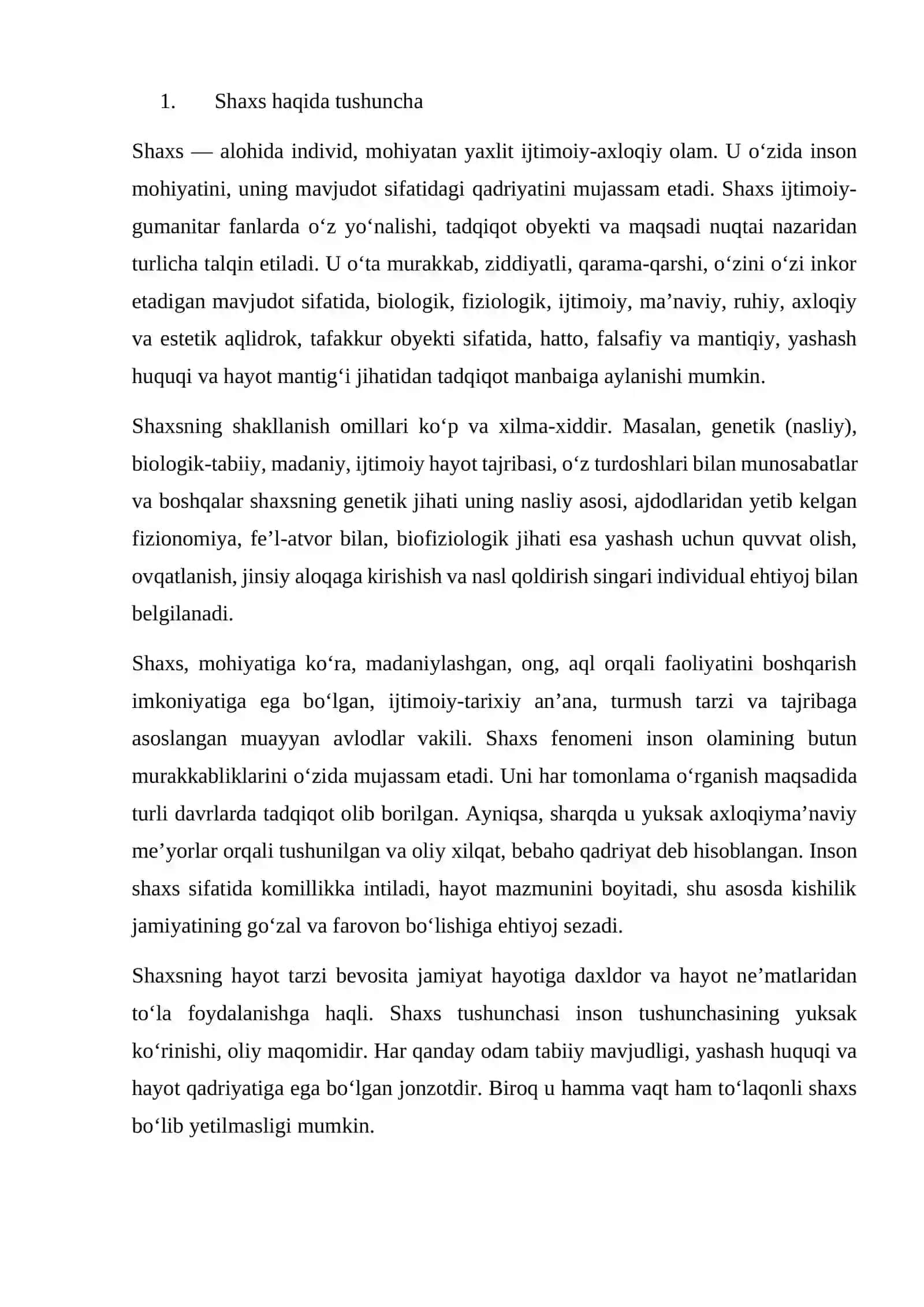 Shaxs nazariyasi va konsultatsiya amaliyoti 2