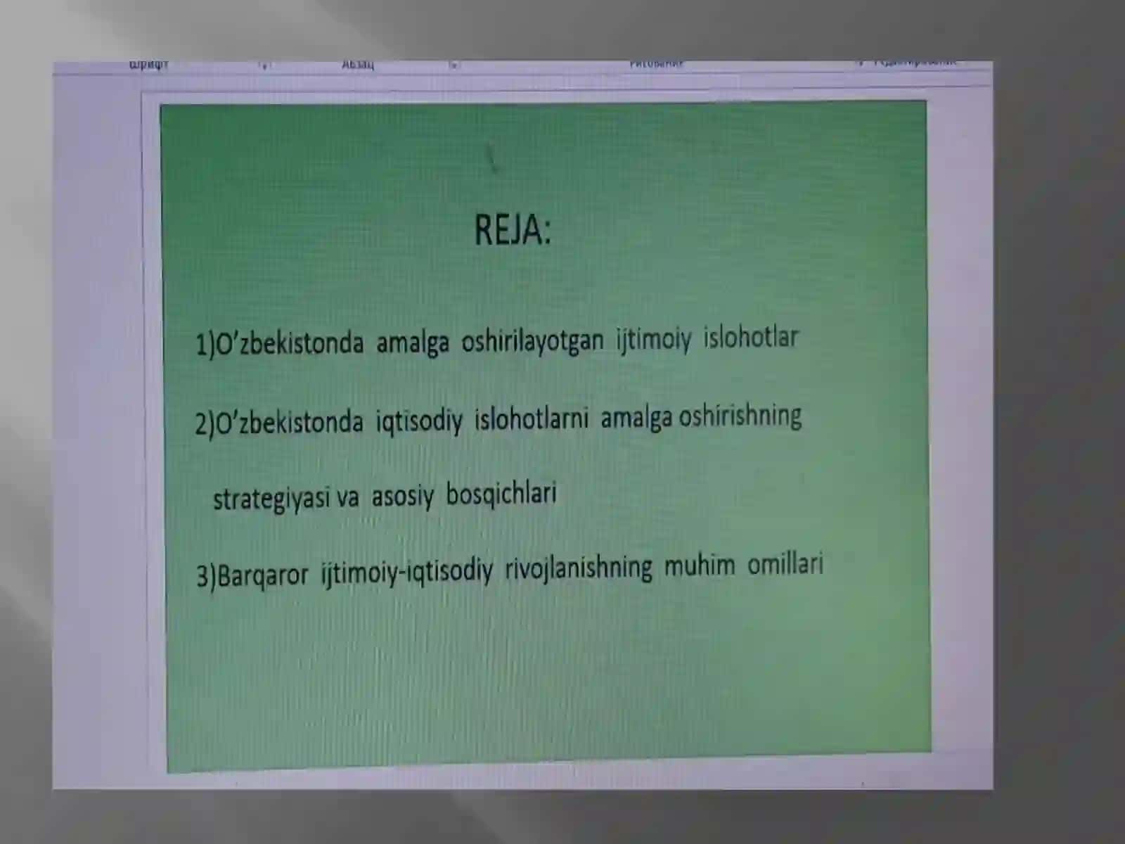 O’zbekistonda amalga oshirilayotgan islohotlarning yangi bosqichlari 2