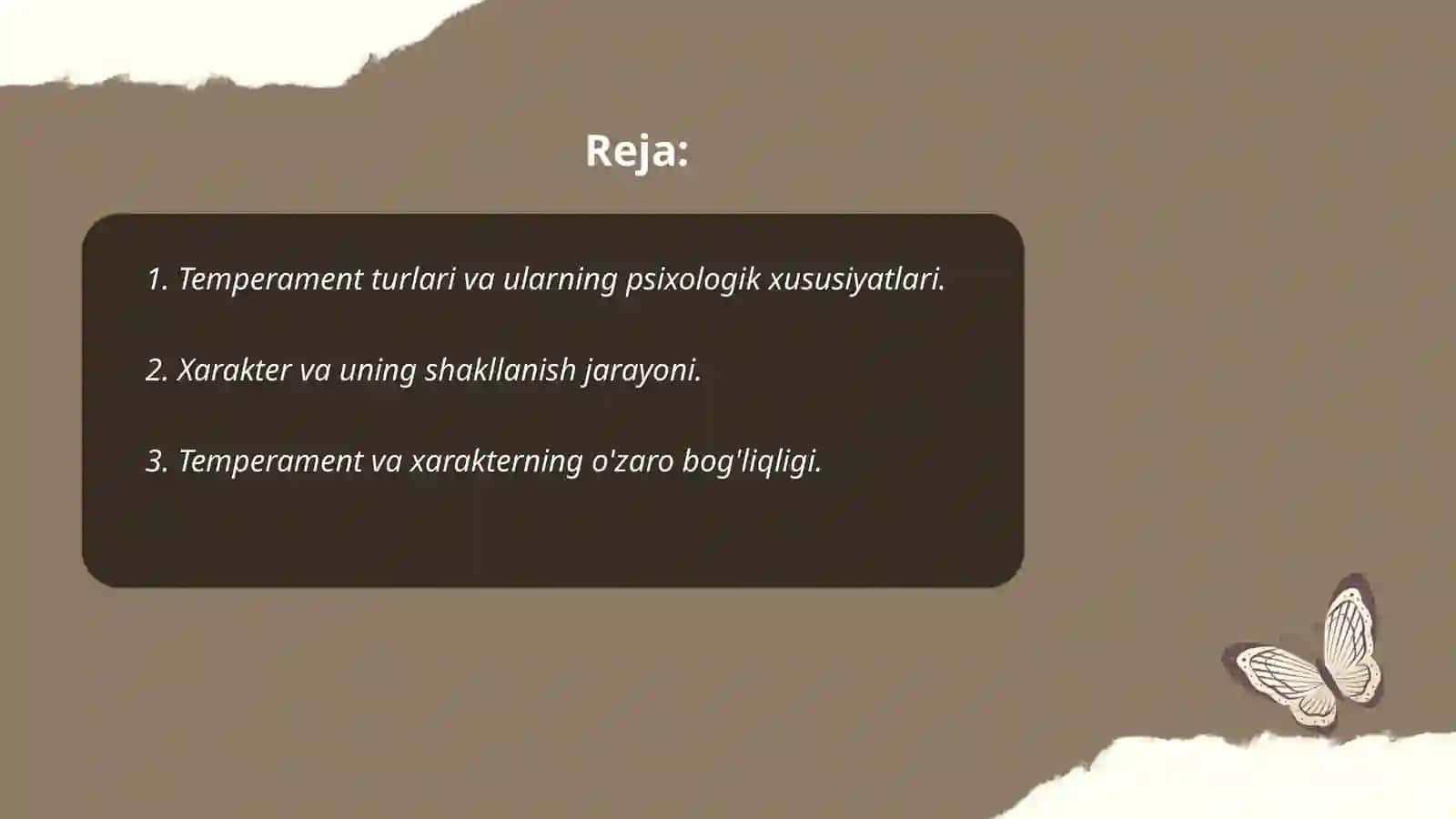 Shaxsning individual xususiyatlari. Temperament. Xarakter. Qobiliyatlar va ularning diagnostikasi doir metodikalar tahlili va metodikani oʻquvchilarda oʻtkazish 2