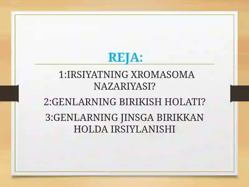 IRSIYATNING XROMASOMASI NAZARIYASI. T.G.MORGAN GENLARNING BIRIKISHI HOLATI, KROSSENGOVER. BELGILARNING JINSGA BIRIKKAN HOLDA IRSIYLANISHI 2