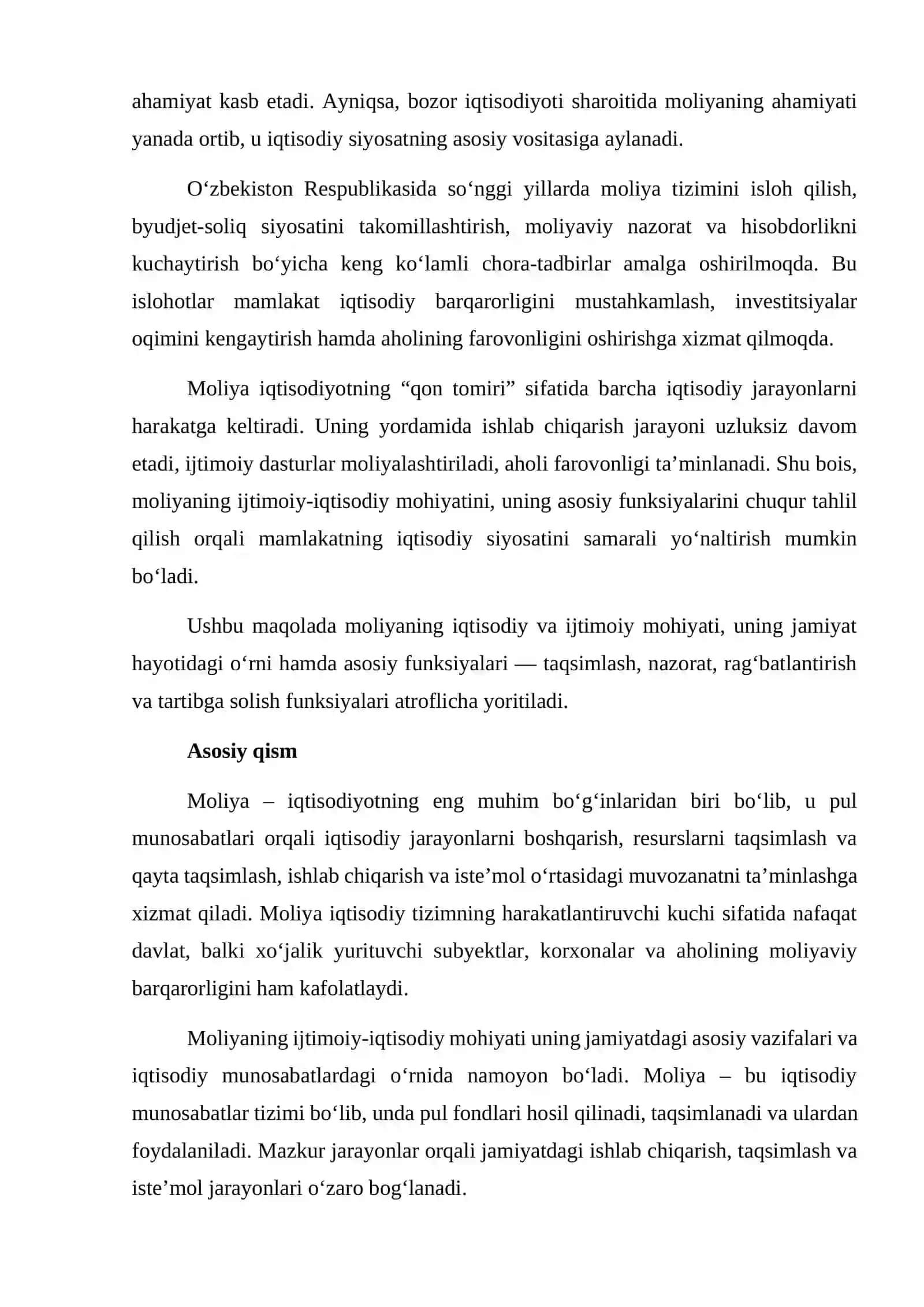 Moliyaning ijtimoiy-iqtisodiy mohiyati va funksiyalari 2
