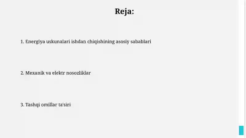 Elektr ta’minoti tizimida energetik uskunalarning ishdan chiqishi sabablari 2