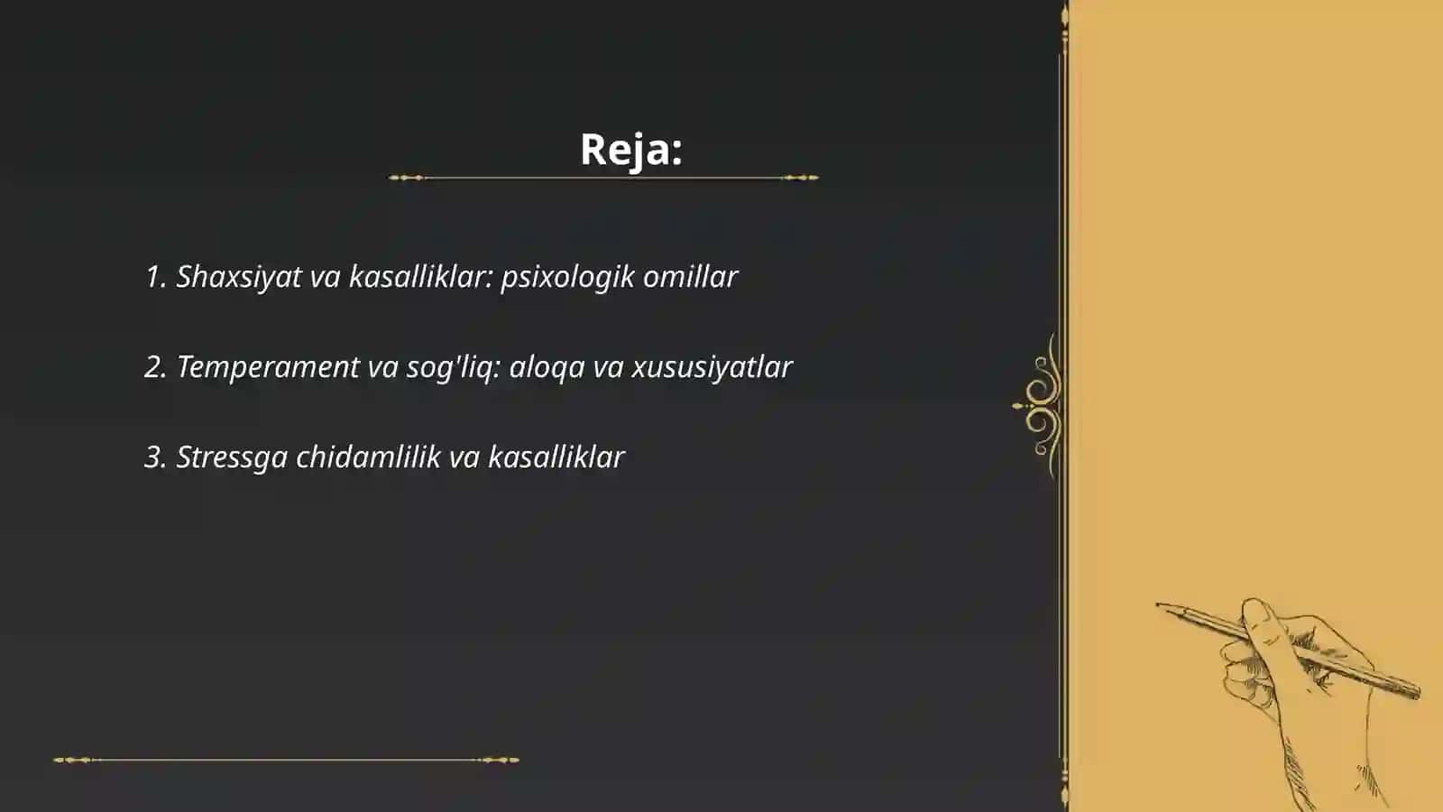 Shaxsiyat va kasalliklar 2