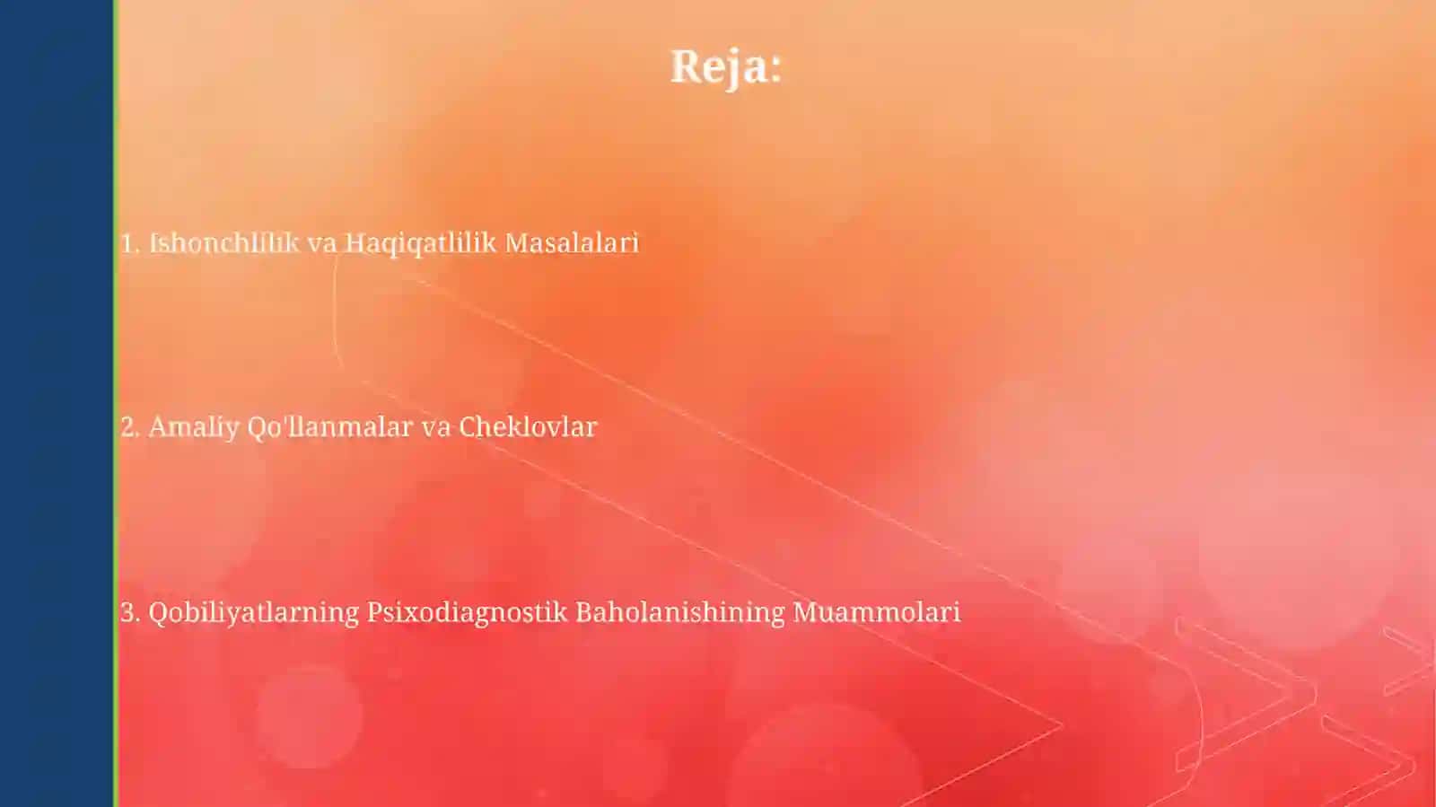 Iqtidorni psixodiagnostika qilish muammosi 2