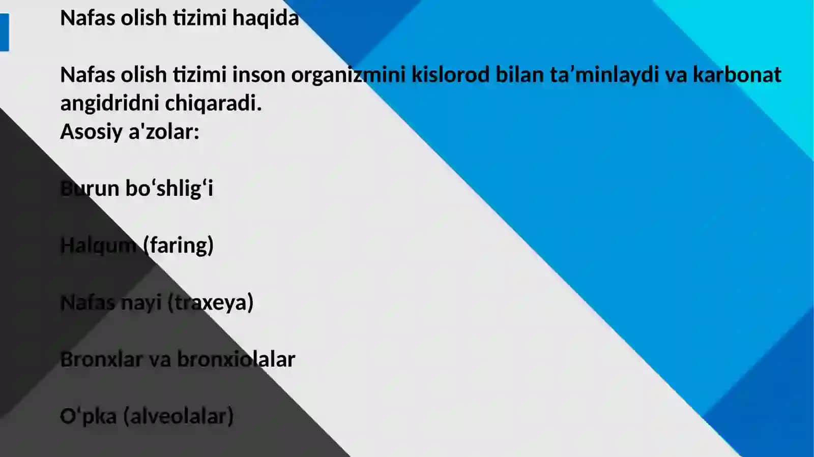 Nafas olish kasalliklari 2