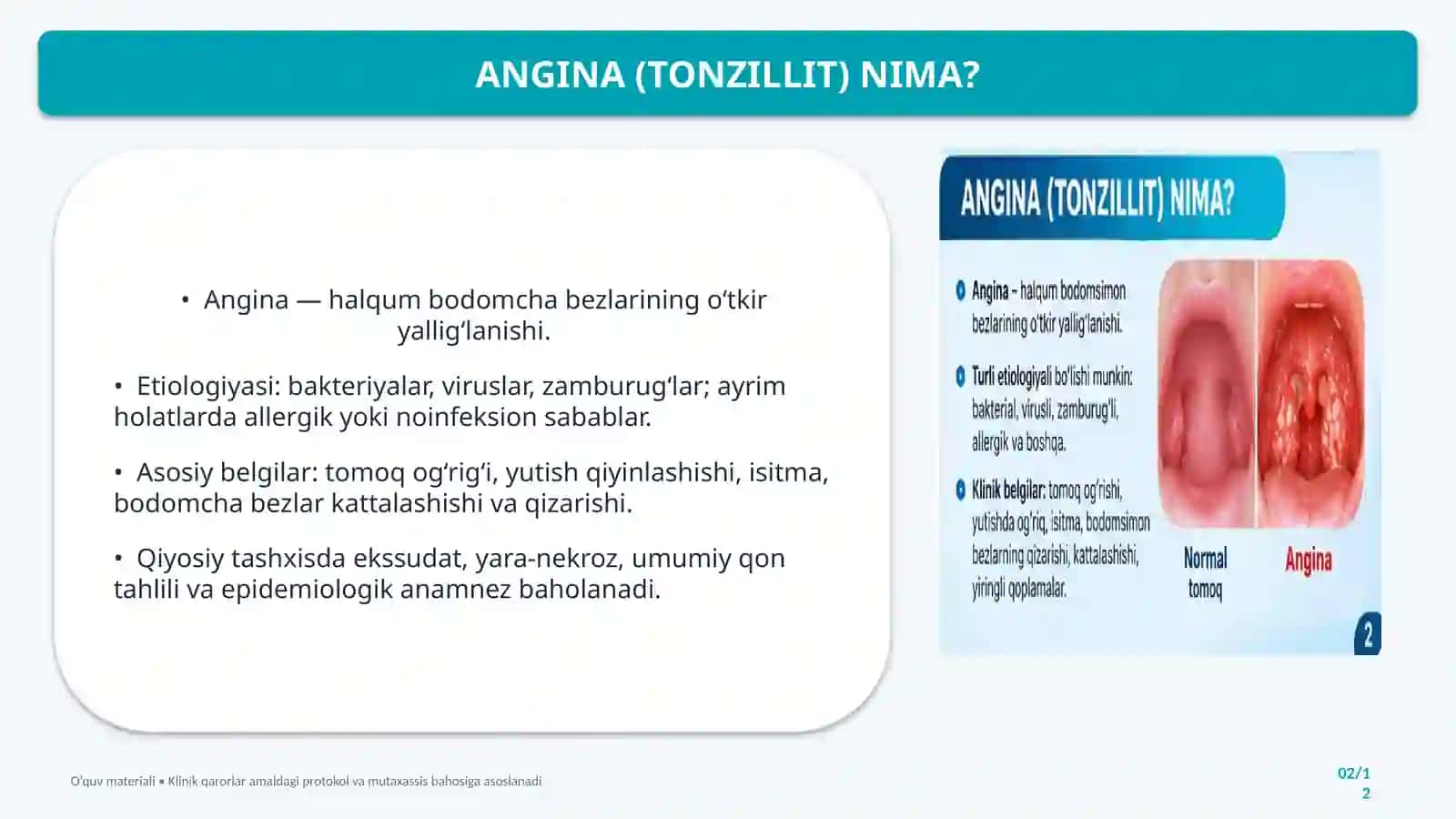 HAR XIL ETIOLOGIYALIANGINALAR VA BOSHQAKASALLIKLAR 2