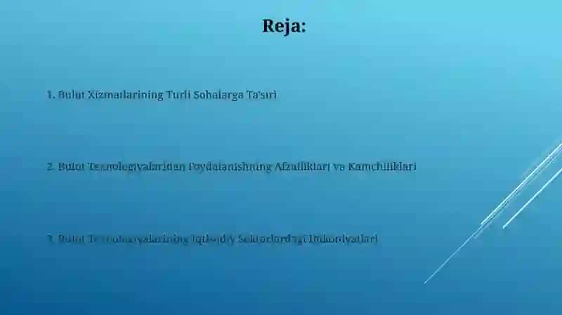 Iqtisodiyot sohalarida bulutli texnologiyalaridan foydalanish xususiyatlari 2