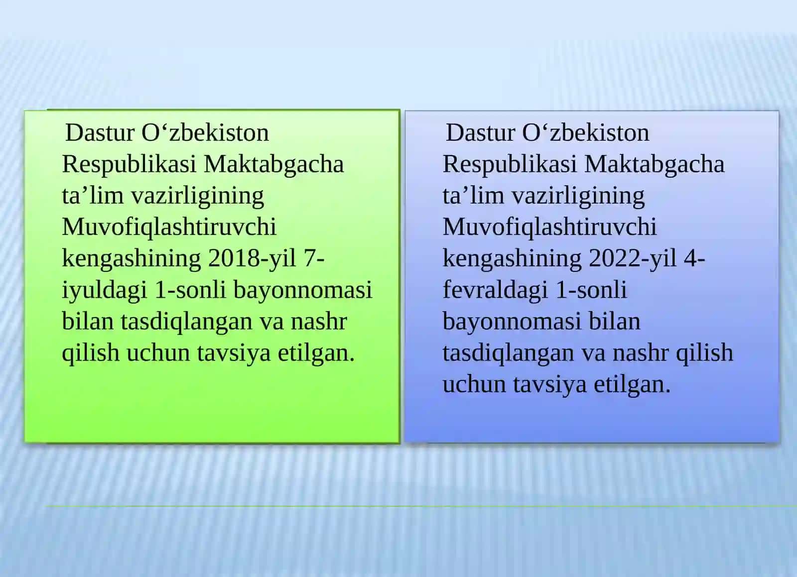 Ilk  qadam  davlat  o'quv  dasturi 2