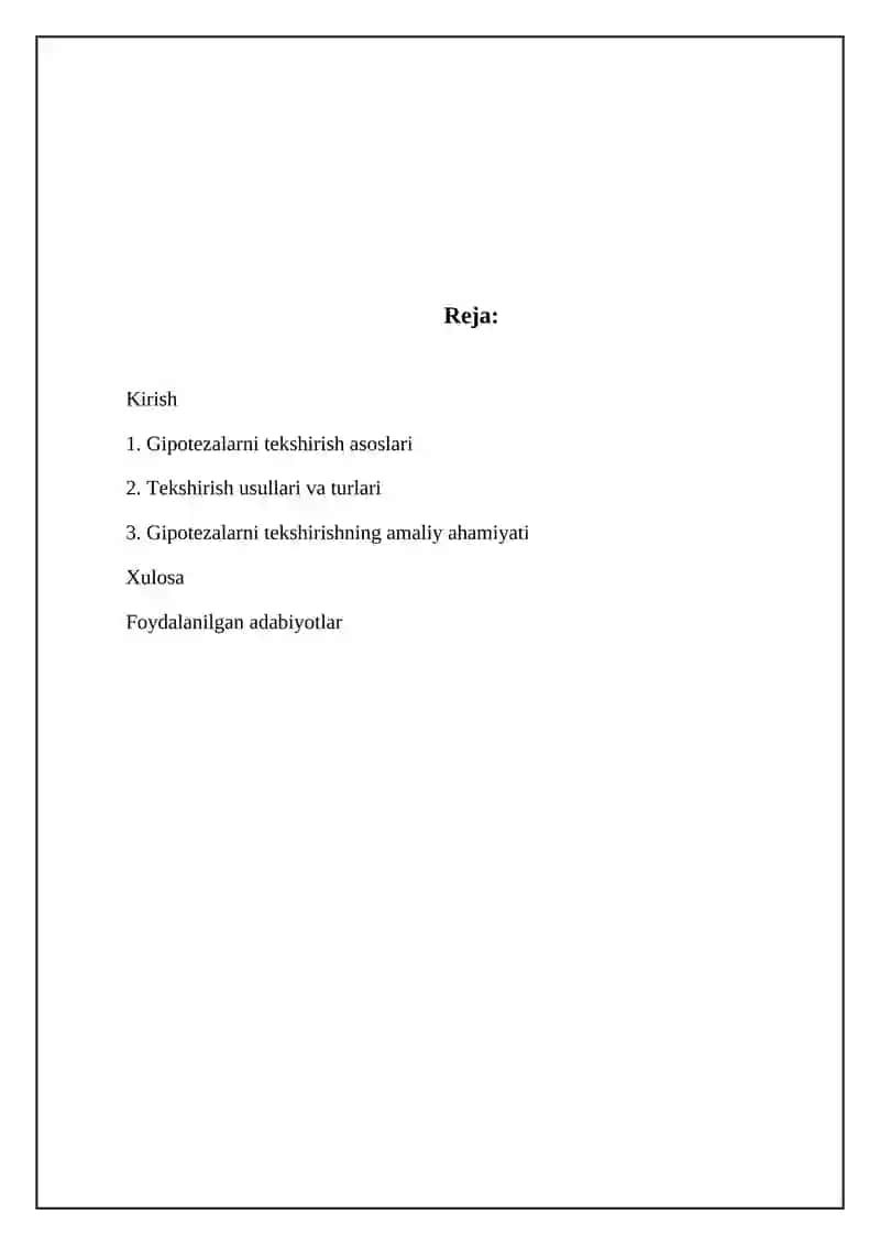 Statistik gepotezalarni tekshirish 2
