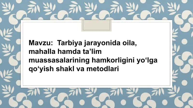 Hakimova Gulasalning Boshlangʻich taʼlimda tarbiya fanidan tayyorlagan Mustaqil Ishi 2