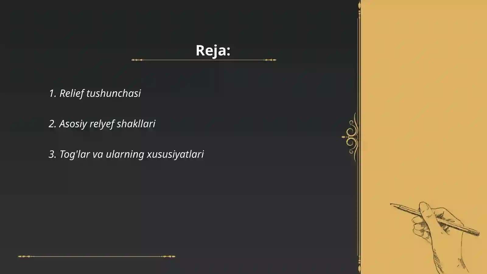 Materiklar relyefi va ortografiyasi 2
