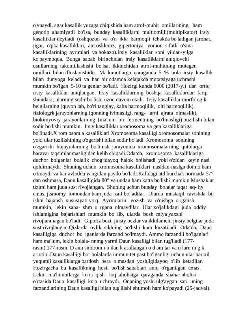 Irsiy kasalliklar. Tibbiy genetik maslahat 2