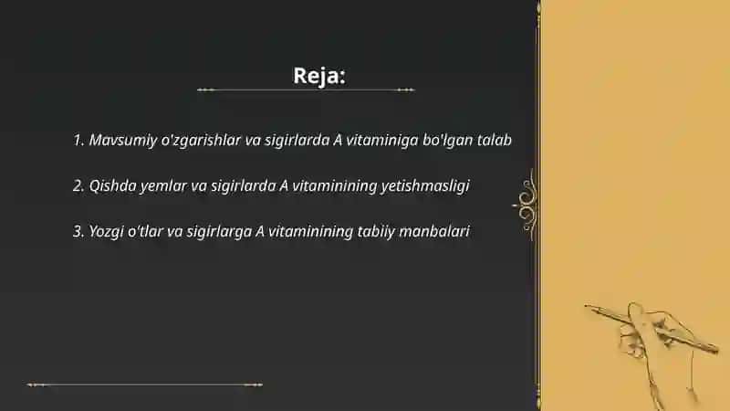 Sigirlar uchun mavsumiy A vitamini vazifasi 2