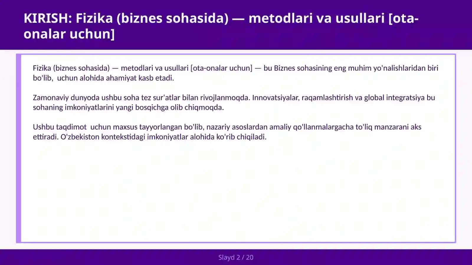 Fizika (biznes sohasida) — metodlari va usullari [ota-onalar uchun] 2