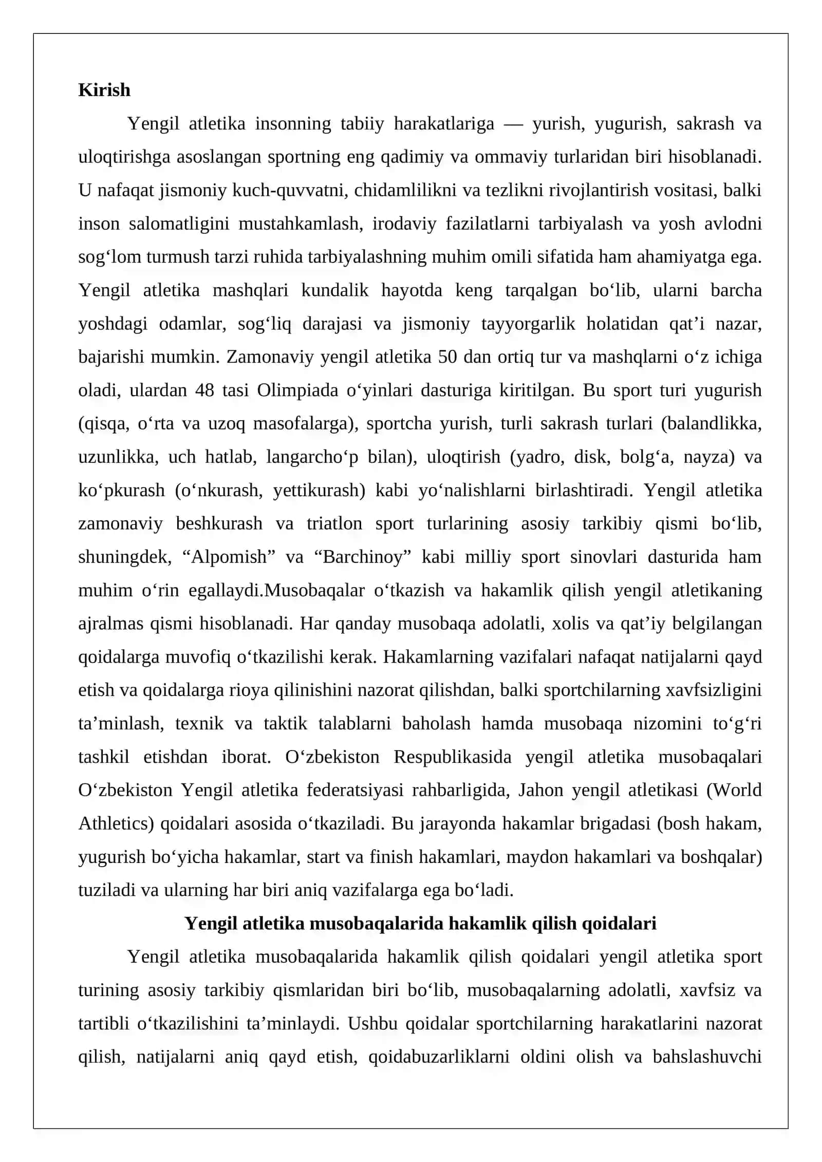 Yengil atletika musobaqalarida hakamlik qilish qoidalari 2