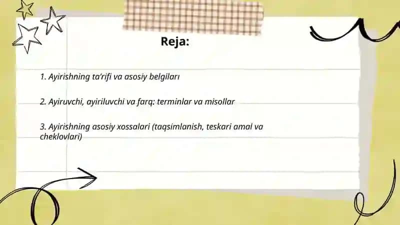 Ayirish va boʻlishning ta'rifi 2