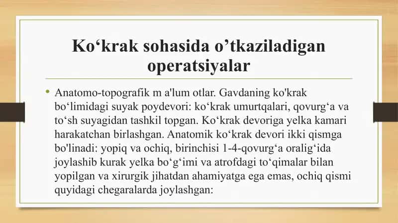 Otlarda ko‘krak sohasida o‘tkaziladigan operatsiyalar texnikasi 2