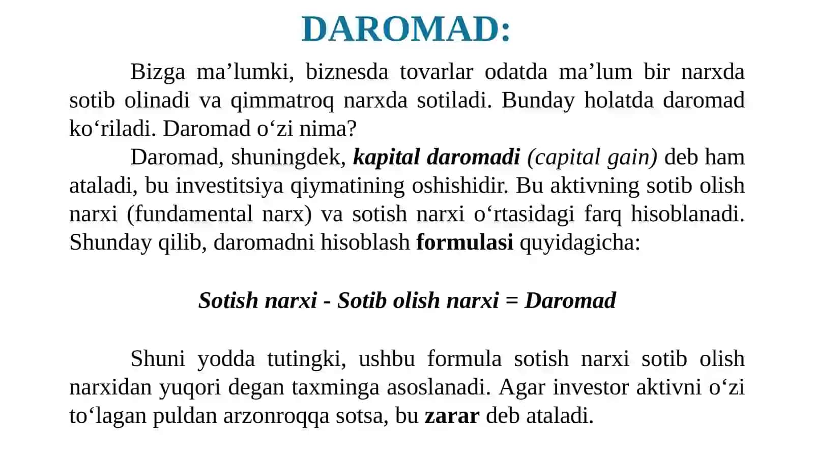 Iqtisodiyotga oid misol va masalalar. 2