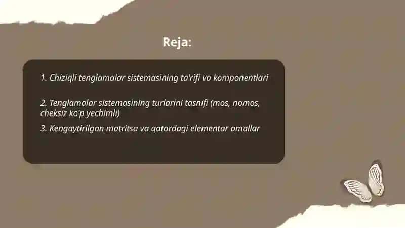 Chiziqli tenglamalar sistemasi va ularni yechish usulari 2